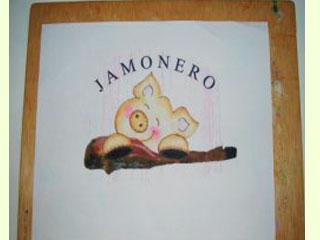 Manualidades en pintura sobre tela: Jamonero-485