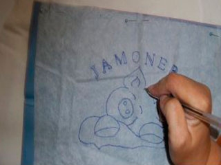 Manualidades en pintura sobre tela: Jamonero-489