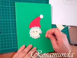 Manualidades Navidad: Tarjeta con botones-531