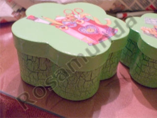 Manualidades con papel: Caja con decoupage y craquelada-730