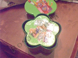 Manualidades con papel: Caja con decoupage y craquelada-731