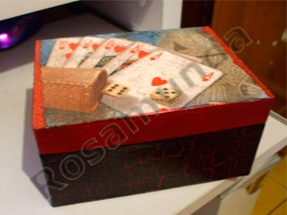 Manualidades con papel: Caja con decoupage y craquelada-732