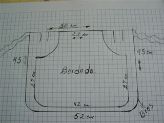 Manualidades de bordado: Delantal para pinzas de la ropa o costura-1443