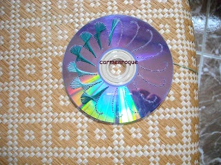 Manualidades de reciclaje: CD bordado-2388