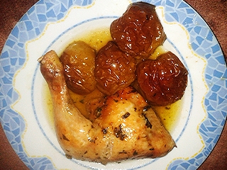 Receta de pollo con manzanas al horno