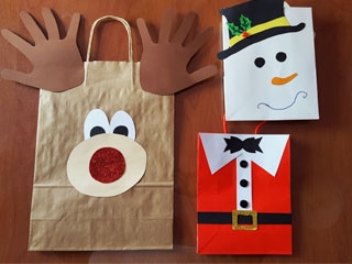 Decoración de bolsas para regalo de Navidad